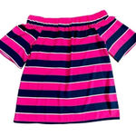 Vine & Love  Color Block Stripe Off The Shoulder Blouse Medium Photo 0