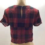 Forever 21  Size Medium Red & Black Plaid Crop Top With Front Knot. New With Tags Photo 3
