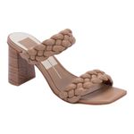 Dolce Vita Paily size 8 Chunky heels with light beige Braided straps​​​​​ Tan Photo 3