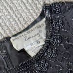 Vintage Papell Boutique Black Beaded Silk Short Sleeve Sheath Dress Size 8 Photo 5