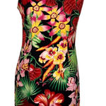 VTG Womens Tropical Print Dress Size 8 Floral Resort Wear Vacation Maximalist Green Photo 0