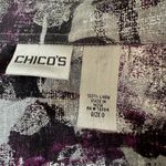 Chico's Chico’s Purple and Gray Metallic Printed Linen Lightweight Blazer Women’s 0 (S) Photo 3