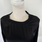 Nation LTD Los Angeles Satin Long Sleeve Crewneck Top Black Photo 3