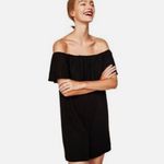 ZARA  Bardot‎ Off the Shoulder Ruffle Playsuit Romper in Black Size Small Photo 1