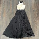 Michelle Mason  Black & White Leather Bodice Gown Photo 2