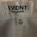 EVIDNT Los Angeles Size 25 Essen Relaxed Cropped Ankle Raw Hem White Denim Jeans Photo 5
