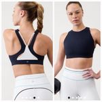 ATHLETA Flex Spacer Bra NWT Navy White D/DD Size M Photo 2