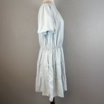 Lane Bryant Women Tiered Dress Size 16 Blue Tencel Chambray Short Sleeves Pocket Photo 5