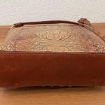 Brahmin Vintage Pecan Toasted Almond Embossed Croc Leather Shoulder Purse Bag Photo 8