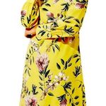 Loft  Dress Long Sleeve Shift Tunic Boatneck Yellow Pink Floral Women’s Size 2 Photo 0