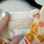 Keepsake Yellow Pink Floral Short Sleeve Midi Dress Size Medium Photo 2