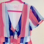 Pink Lily  Striped Romper Photo 1