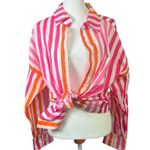 Beach Riot  Alexa Top Coverup Large Pink Sunset Stripes Beach Vacation Flowy NWOT Photo 5