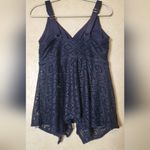 Avenue NAVY Jacquard Tankini Swim Top, Size:US 14W Blue Photo 7