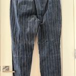 wilson's leather Vintage Wilson Leather Maxima Suede Navy Striped Pencil Pants Size 16 Photo 2