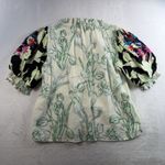 JODIFL  M Blouse Top High Neck Peasant Floral Boho Embroidered Puff Sleeve Gypsy Photo 9