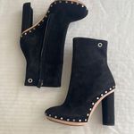 Proenza Schouler PROENZA‎ SCHOULER Studded Suede Boots Wooden Soles Black 36.5 Photo 0