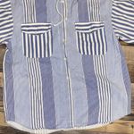 Cotton Express  Blue and White Striped Hoodie Top Photo 1