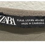 ZARA  Olive Green Long Sleeve V-Neck Mini Dress Photo 1