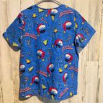 Sesame Street  Cookie Monster Christmas Scrub Top Medium Nursing Healthcare Photo 2