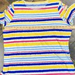 kim rogers Stripped Short Cutout Sleeve Tee Shirt XL Photo 6