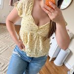 American Eagle yellow ditsy floral top Photo 3