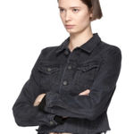 GRLFRND  fade black denim frayed cropped jacket Revolve fall designer jean casual Photo 0