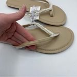 J.Crew ‎ factory Pearl Easy Summer Flip-flops 9 White Tan Preppy Vacation READ Photo 1