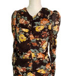 Veronica Beard NWT  Silk Hedera Floral Mini Dress Brown Size 10 Photo 4
