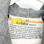 Aviator Nation  Womens Lounge Gray Heathered Zip Up Hoodie Rainbow Logo XS Photo 3