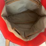 Isaac Mizrahi  red leather tote handbag purse Photo 3