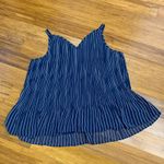 Chico's Pinstripe Tank Top Women Size Large Lace V-Neck Sleeveless Blouse Summer Photo 2