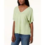 Eileen Fisher Light Green V-Neck Organic Linen Short Sleeve Top Small Lagenlook Photo 1