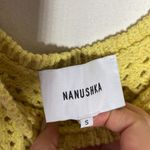 Nanushka Tula cotton linen crochet knit tank top in acid yellow color size S Photo 9