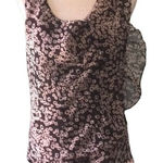 Gap Wrap Look Ruffle Tank Top S Brown Geometric Lined Sleeveless Round Neck Photo 0