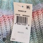 Hooked Up Pastel Stripe Sweater NWT Size XL Pink Purple Green Pastel Sweater Photo 6