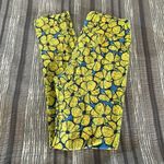 LuLaRoe Women's  Yellow Blue Floral Flowers Leggings Size O/S EUC #1187 Photo 1
