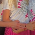 Pink Metallic Flowy Shorts Photo 0