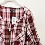 Torrid [] Red Plaid Mini Seersucker Zip Front Shirt Dress Fall Casual NWT Size 2X Photo 9