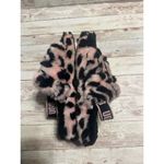 UGG  Fluff Yeah Leopard Slippers Women's Size 5.5 6 Kids 4 Fluffy Pink Black Photo 6