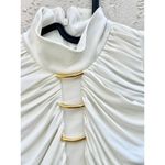 Fernando Claro Circinus Long Sleeve Straight Maxi Dress Circinus White Small Photo 4