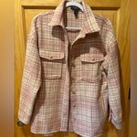 Forever 21 women's pink plaid shacket (shirt jacket) size M Photo 0