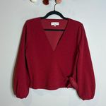 Madewell  Long Sleeve Crepe Wrap Top Red Photo 1