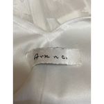 Ark n Co White Star Long Bell Sleeve V Neck Ruched Peplum Blouse Top Size S Photo 2