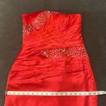 Women’s Red Mermaid Fit Corset Back Prom Party Dress Silver Beading Size 8 *READ Photo 8