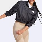 Adidas NWT  WOMEN FUTURE ICONS WOVEN 1/4 ZIP CROP JACKET BLACK SZ XS Photo 0