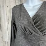 Athleta  Grey Knit V-Neck Long Sleeve Dress – Size XSP Petite – Knee Length Photo 4
