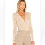 Free People Revolve Turnt Bodysuit Shimmer Sexy Date Going Out Neutral Cream Tan Photo 1