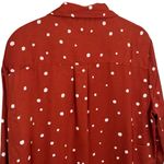 Liverpool NEW  Rust and White Polka Dot Long Sleeve Button Up Blouse Size M Photo 5