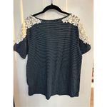 Christopher & Banks  Striped And Lace Shirt Woman’s Size Medium Photo 4